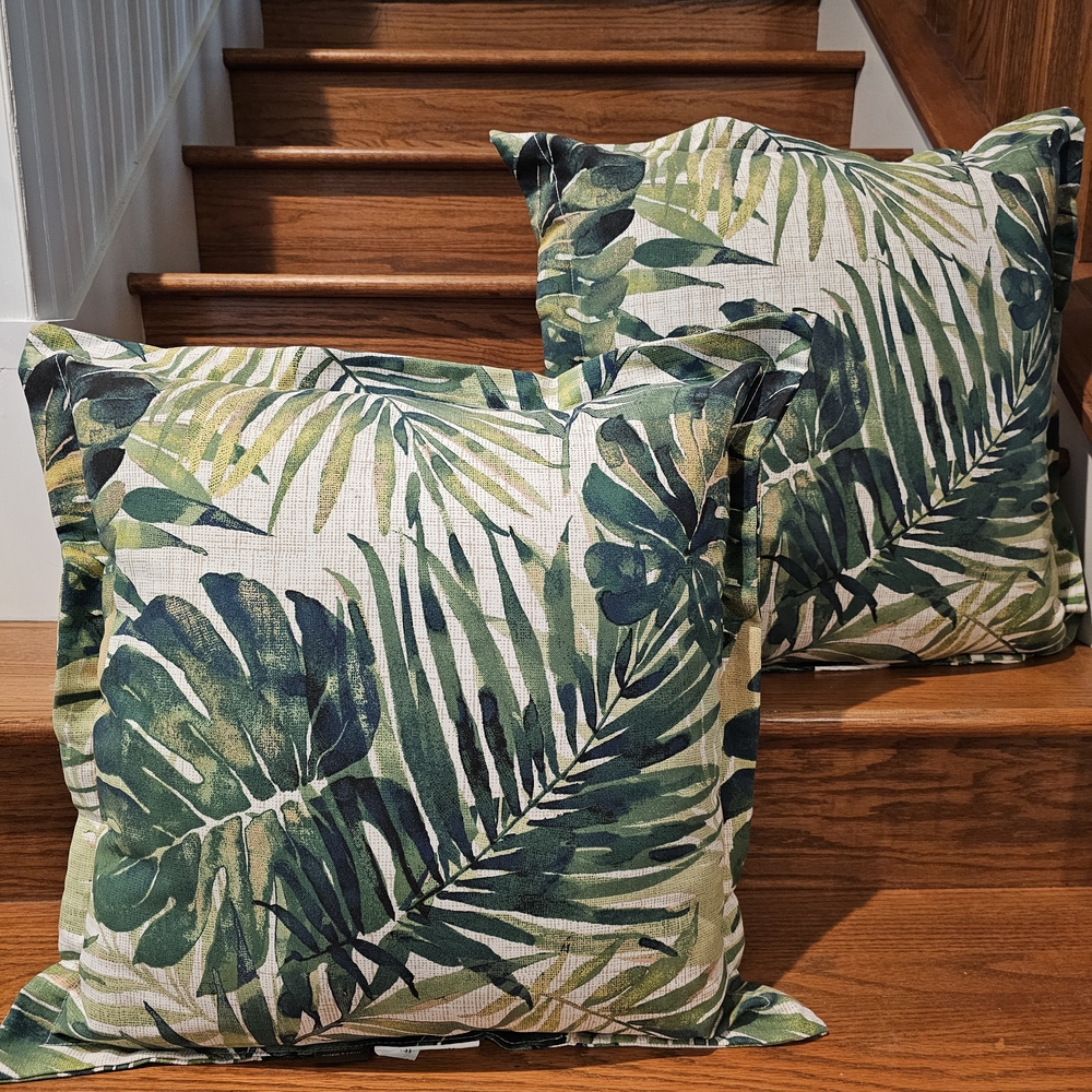 Allen & Roth Kayan Tropical Leaf Throw Pillows. Set Of 2